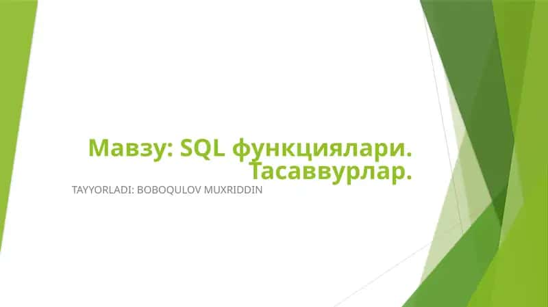 SQL функциялари 1