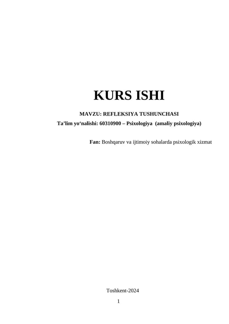 REFLEKSIYA TUSHUNCHASI 1