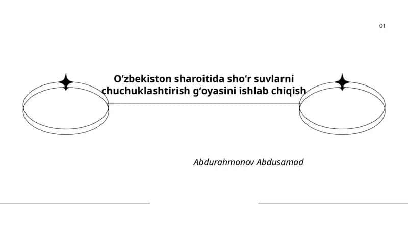 Oʻzbekiston sharoitida shoʻr suvlarni chuchuklashtirish gʻoyasini ishlab chiqish 1