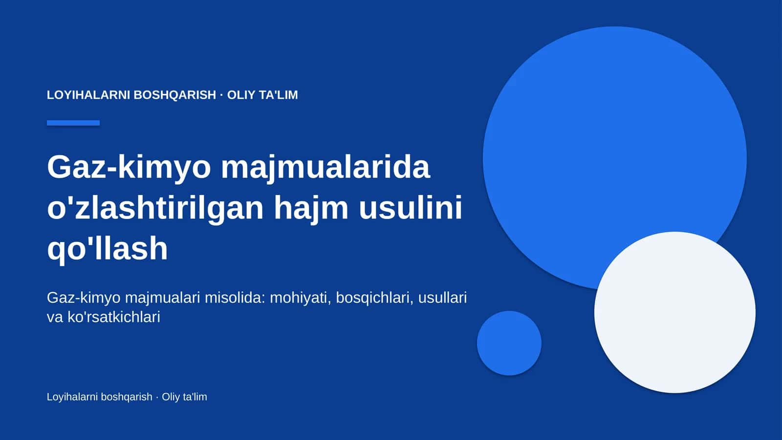 gaz kimyo majmualarida o'zlashtirilgan hajm usulini qo'llash 8411 1