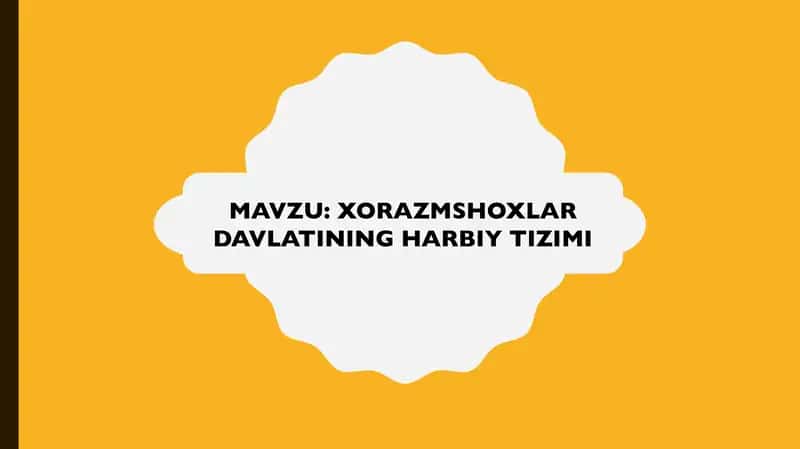 XORAZMSHOXLAR DAVLATINING HARBIY TIZIMI 1