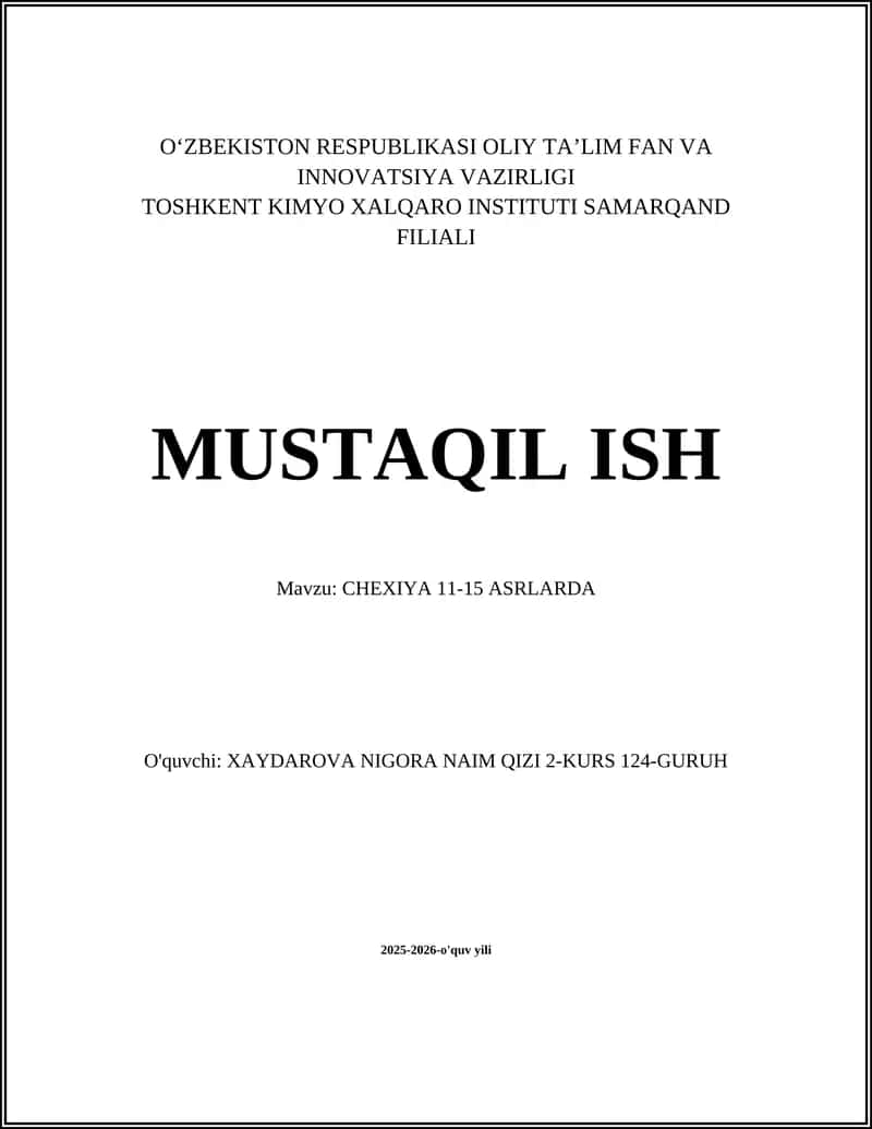 CHEXIYA 11-15 ASRLARDA 1