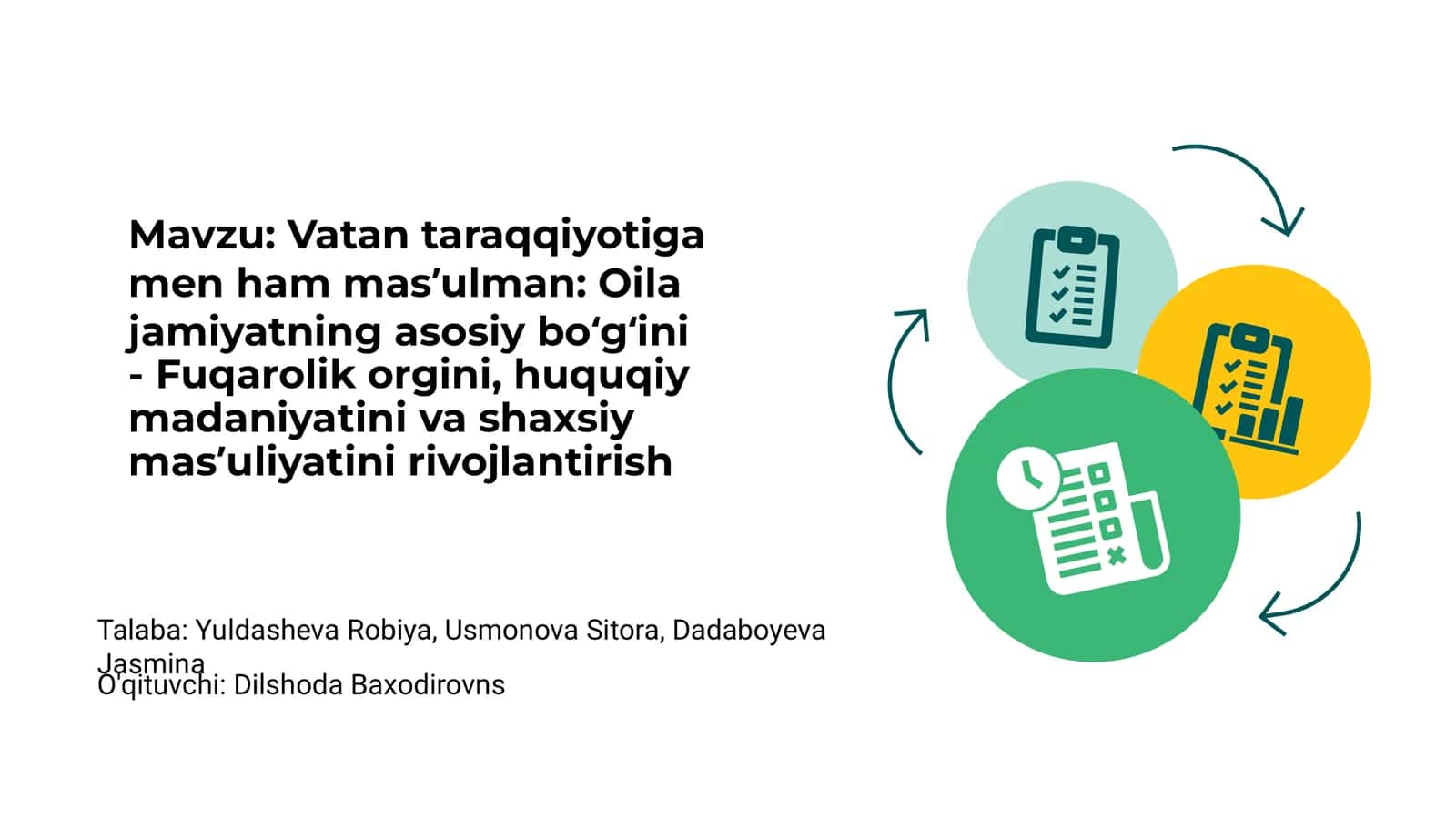 Vatan taraqqiyotiga men ham masʼulman: Oila jamiyatning asosiy boʻgʻini 1