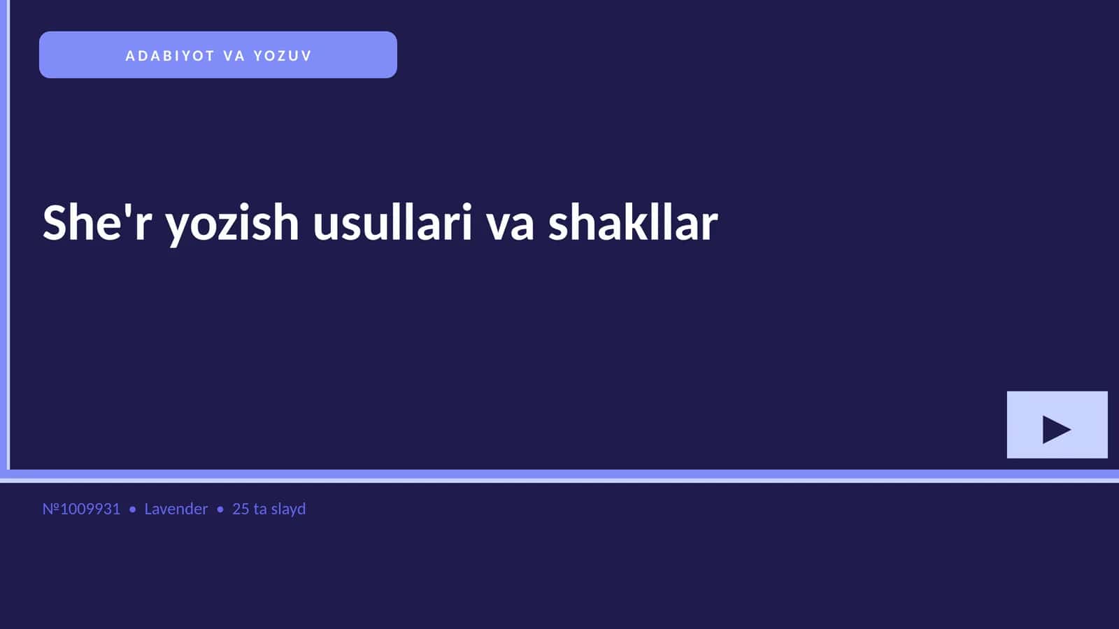 She'r yozish usullari va shakllar 1