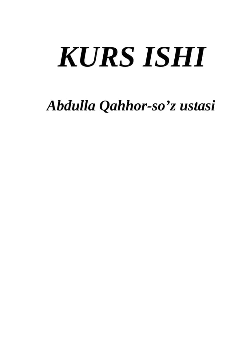Abdulla Qahhor-so’z ustasi 1