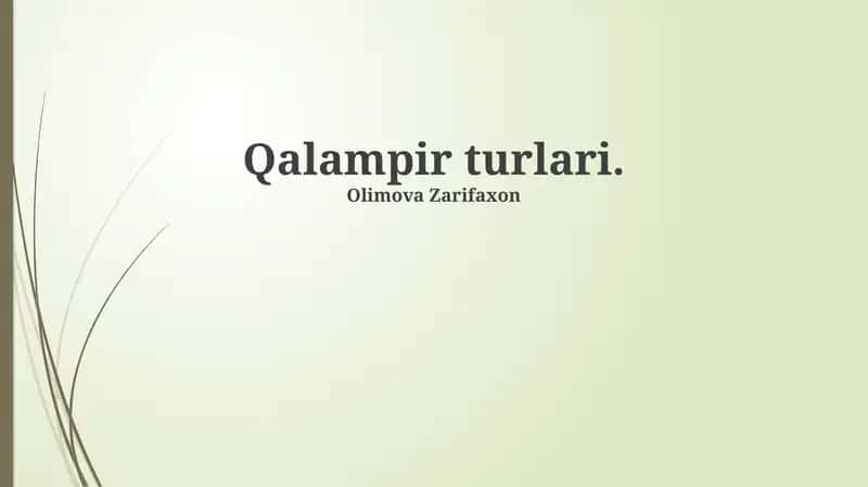Qalampir turlari 1