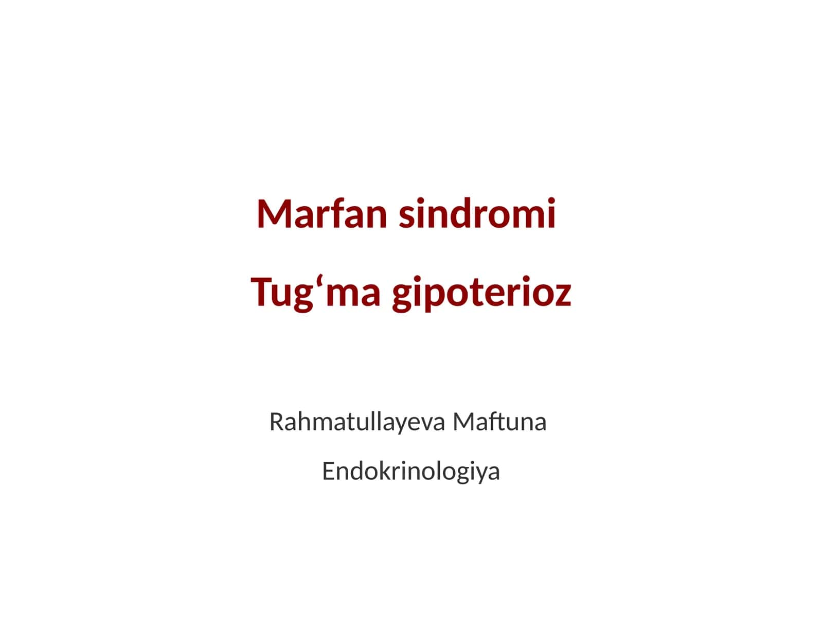 Marfan sindromi 1