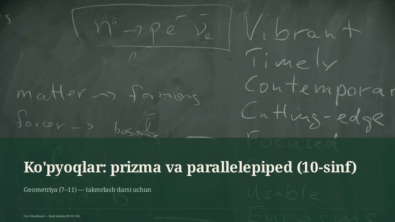 Ko'pyoqlar: prizma va parallelepiped (10-sinf) 1