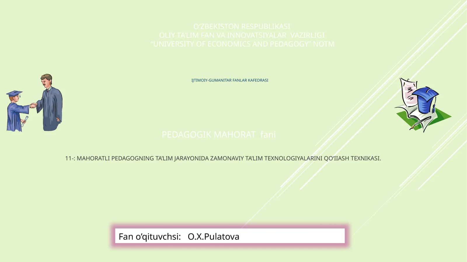 PEDAGOGIK MAHORAT fani 1
