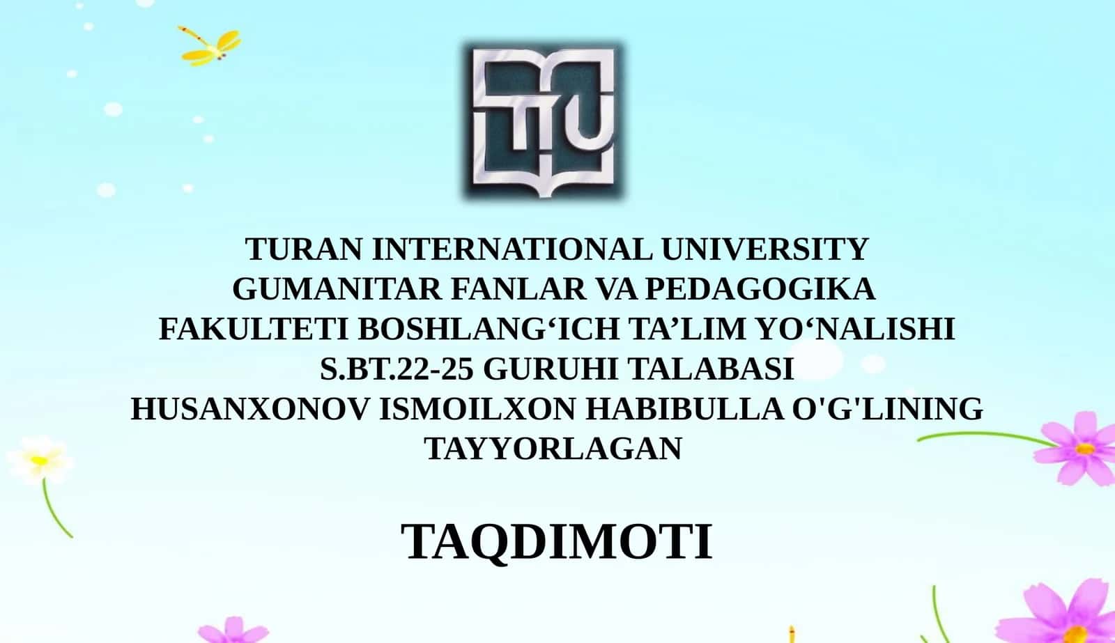 2-sinf “Tabiiy fan” darslarining tahlil qilish va taqriz yozish 1