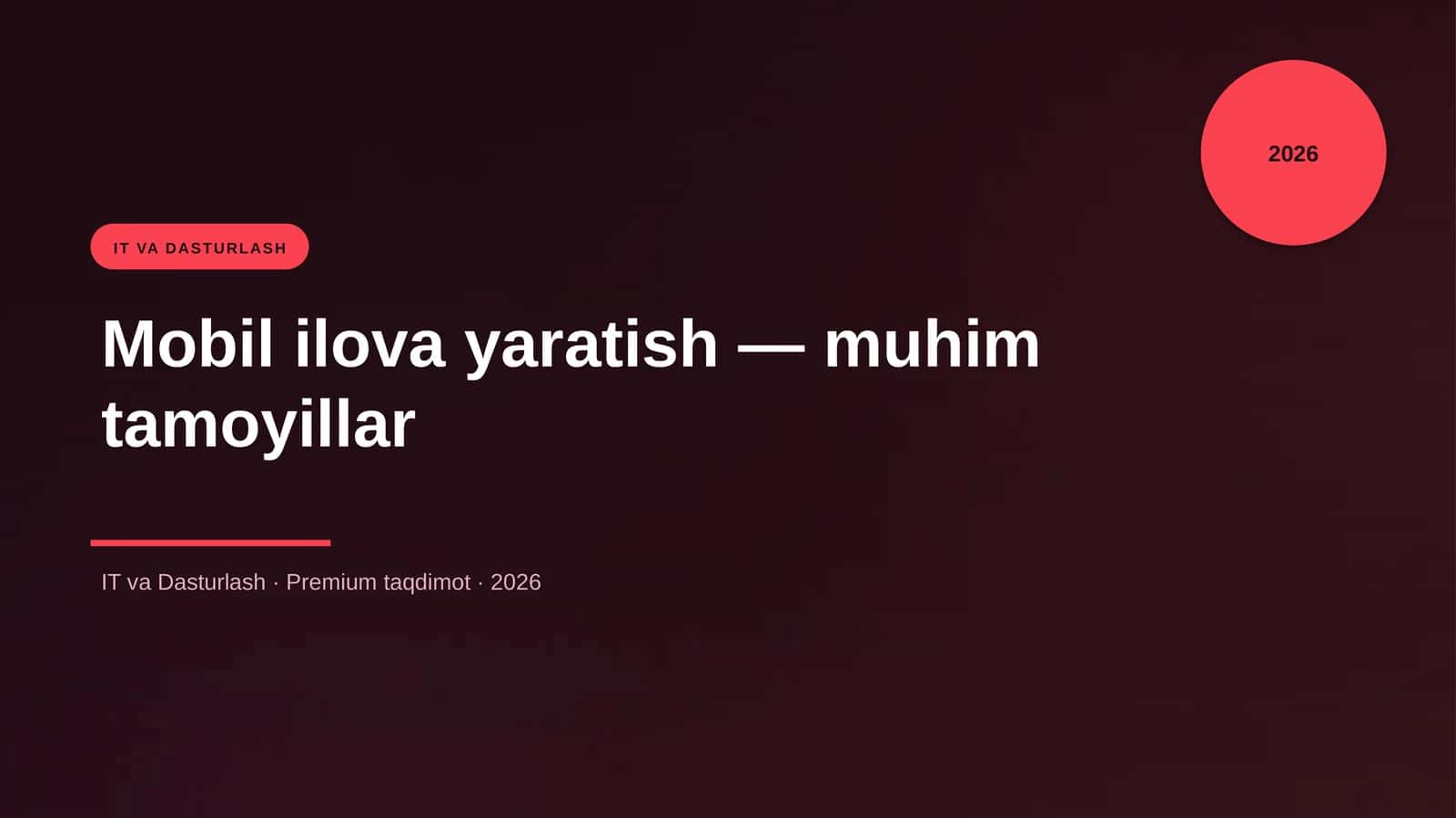 Mobil ilova yaratish — muhim tamoyillar 1