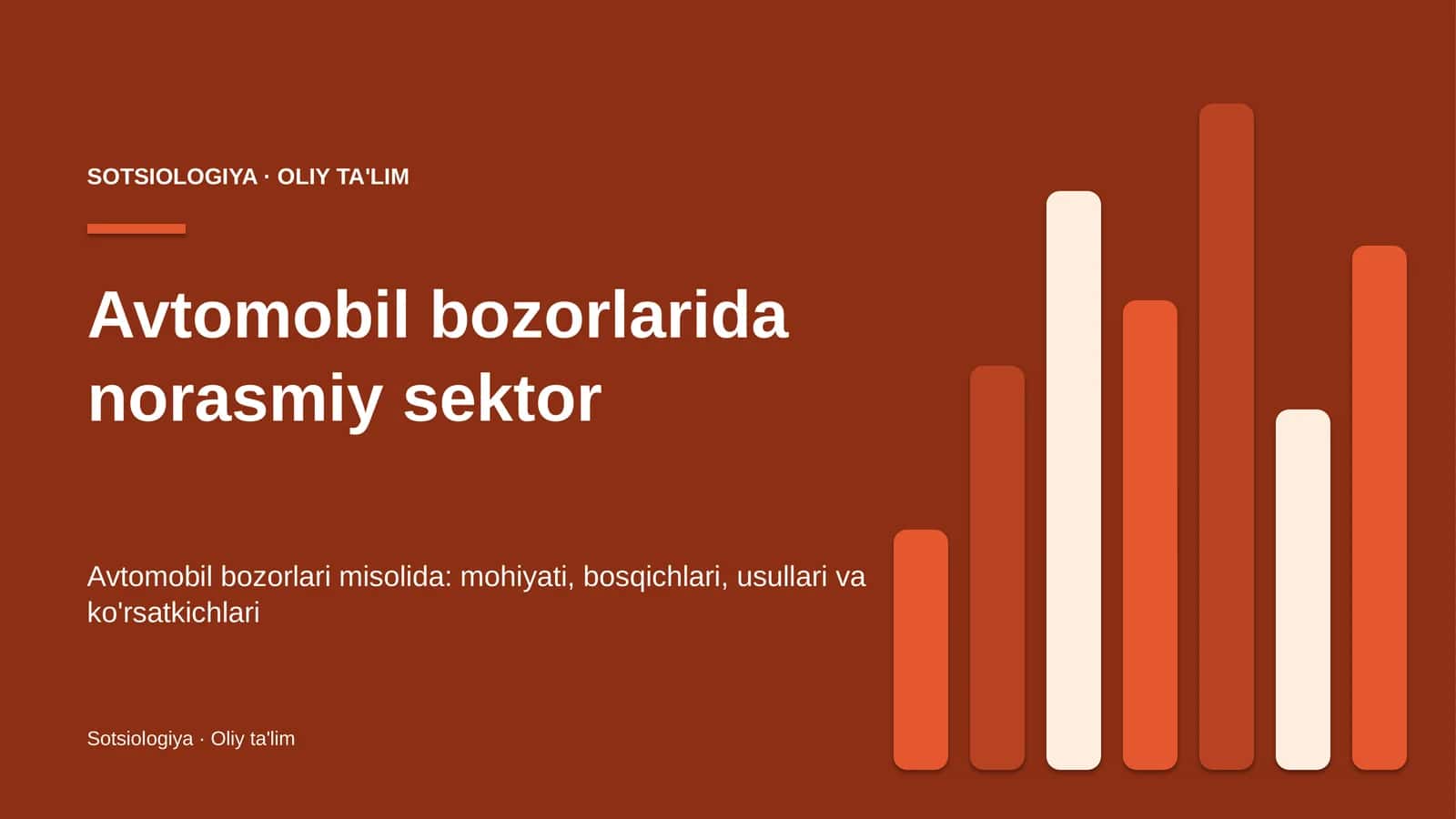 Avtomobil bozorlarida norasmiy sektor 1