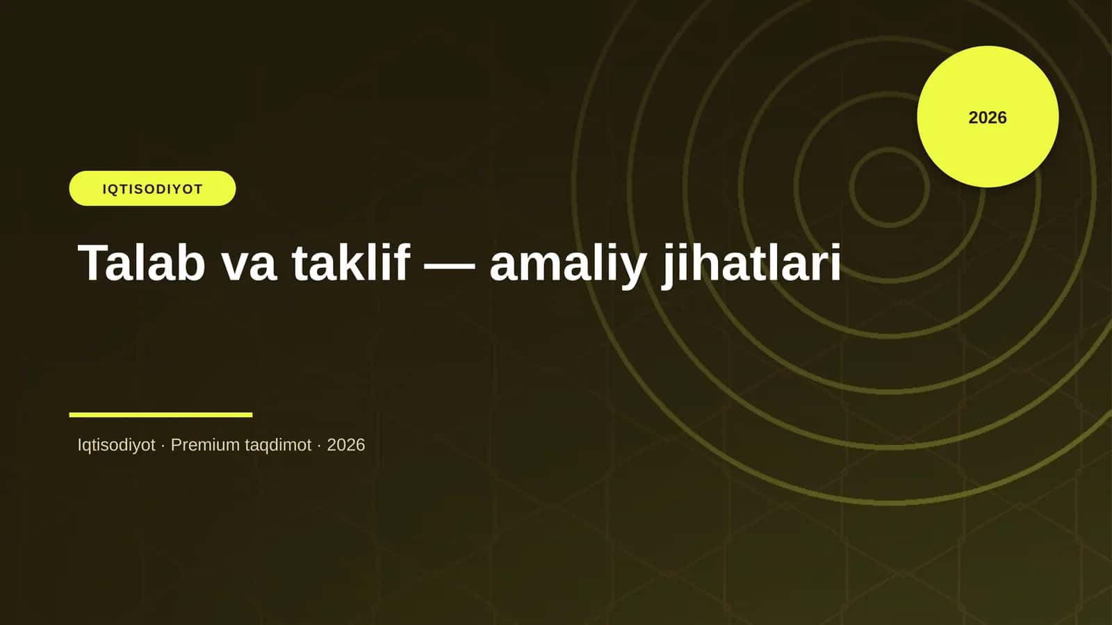 Talab va taklif — amaliy jihatlari 1