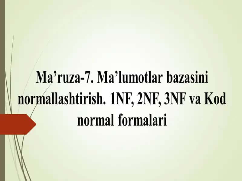 Kodnormal formalari 1