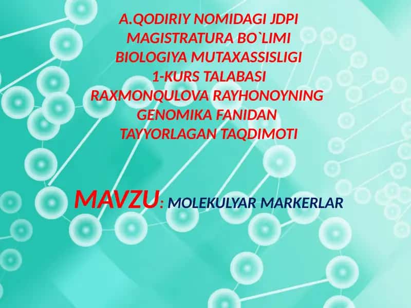 Molekulyar Markerlar 1