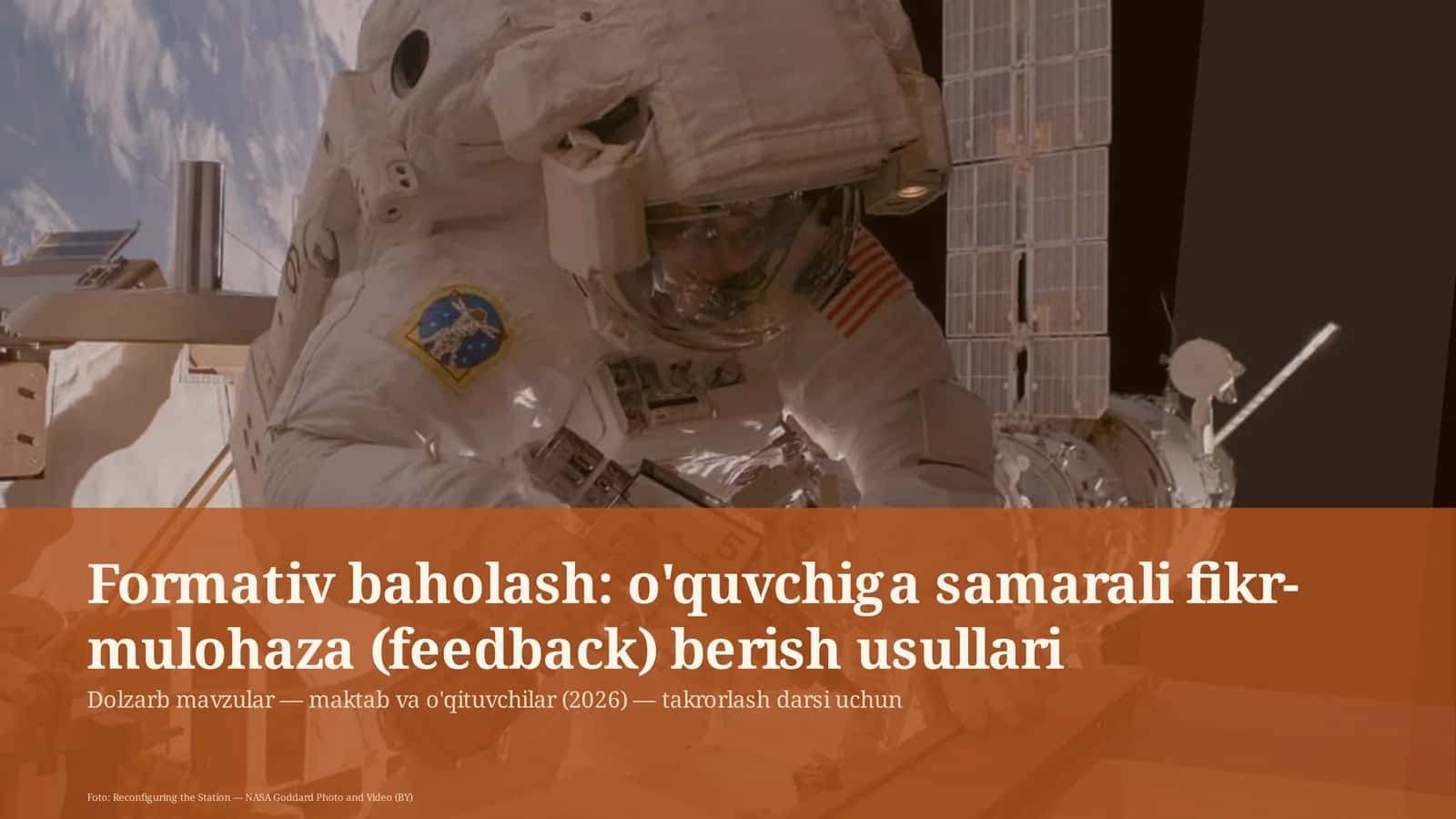 Formativ baholash: o'quvchiga samarali fikr-mulohaza (feedback) berish usullari 1