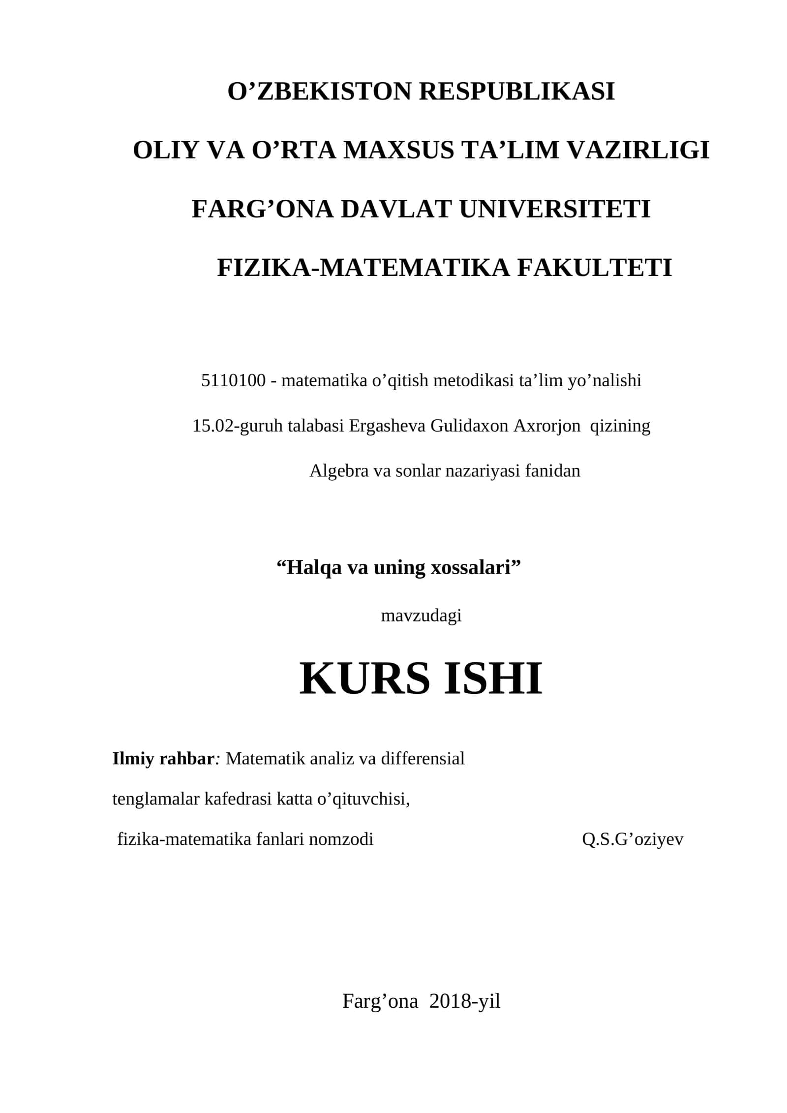 Halqa va uning xossalari 1