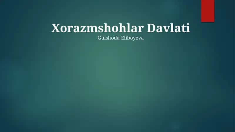 Xorazmshohlar Davlati 1