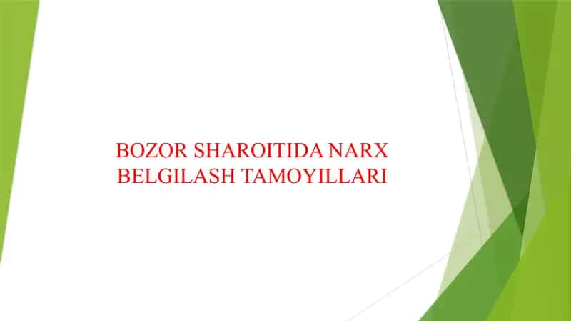 BOZOR SHAROITIDA NARX BELGILASH TAMOYILLARI 1