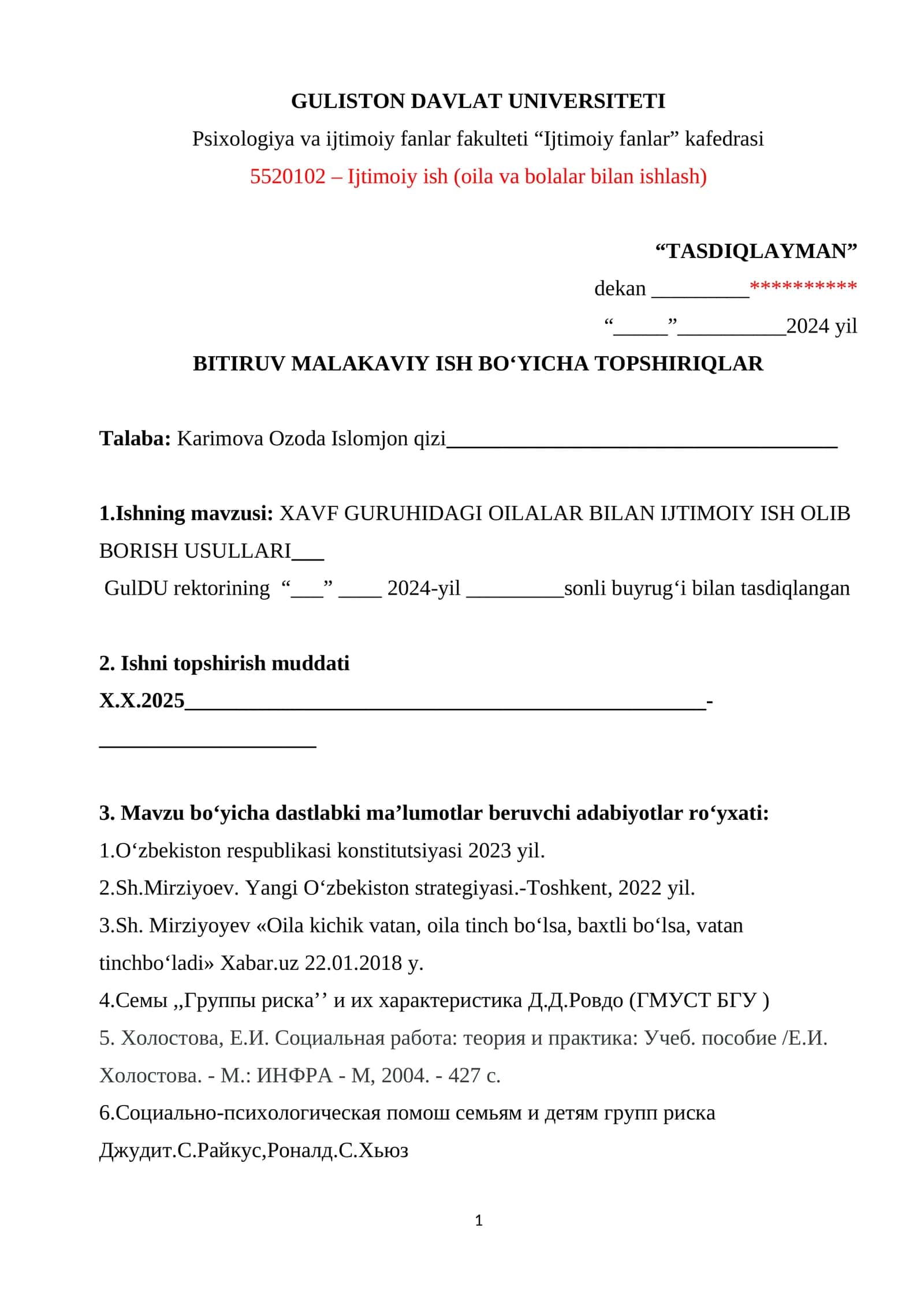 XAVF GURUHIDAGI OILALAR BILAN IJTIMOIY ISH OLIB BORISH USULLARI 1