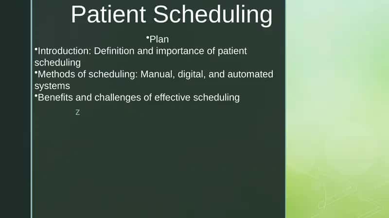 Patient Scheduling 1