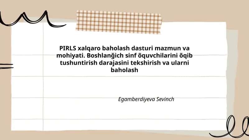 PIRLS xalqaro baholash dasturi 1