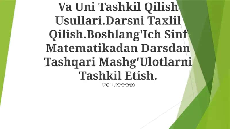 Dars va uning mazmuni 1
