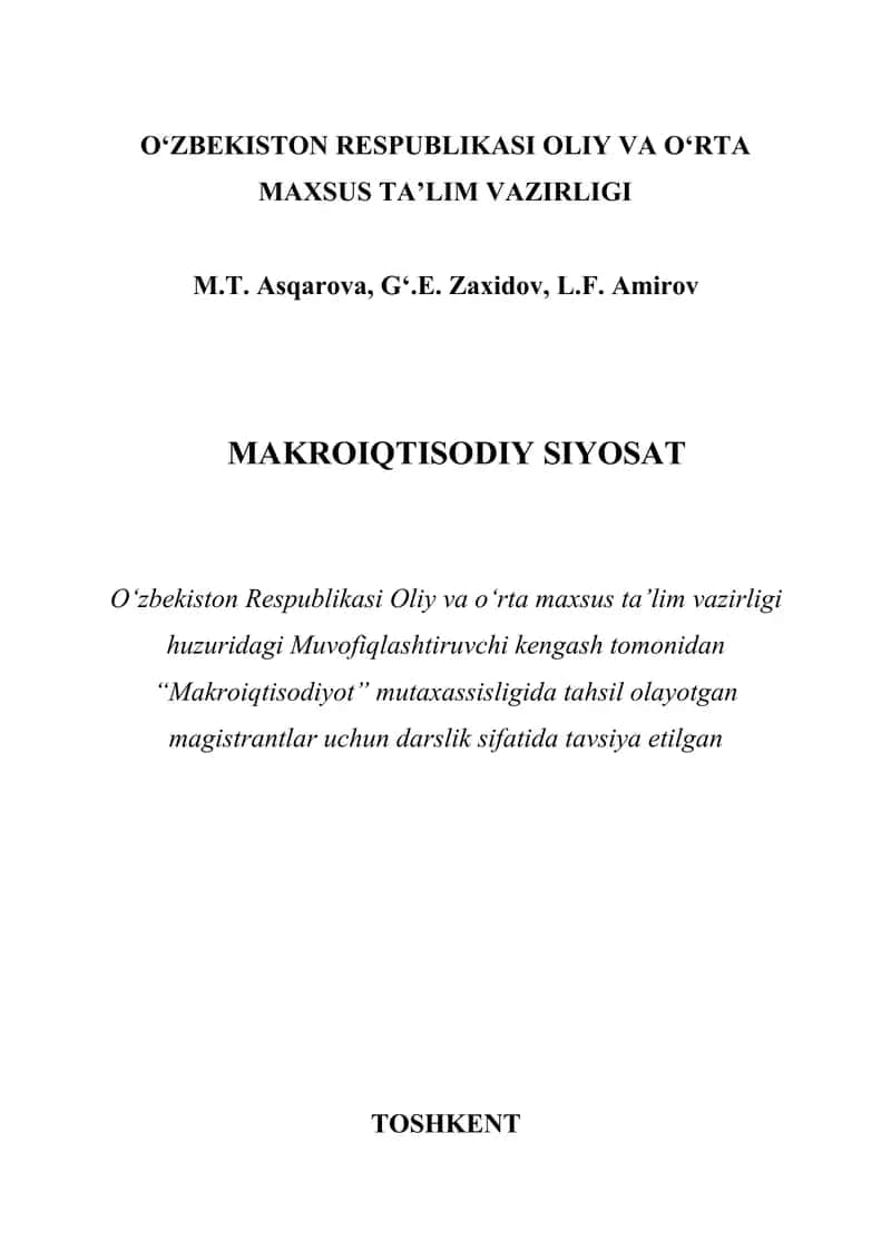 MAKROIQTISODIY SIYOSAT 1
