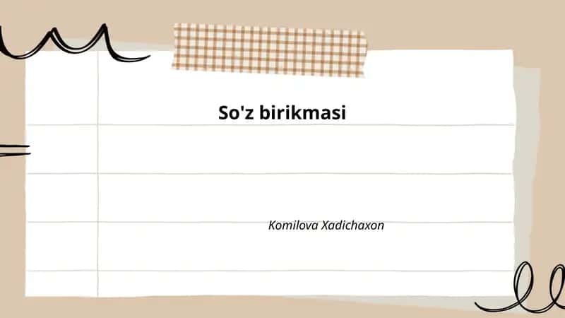 So'z birikmasi 1