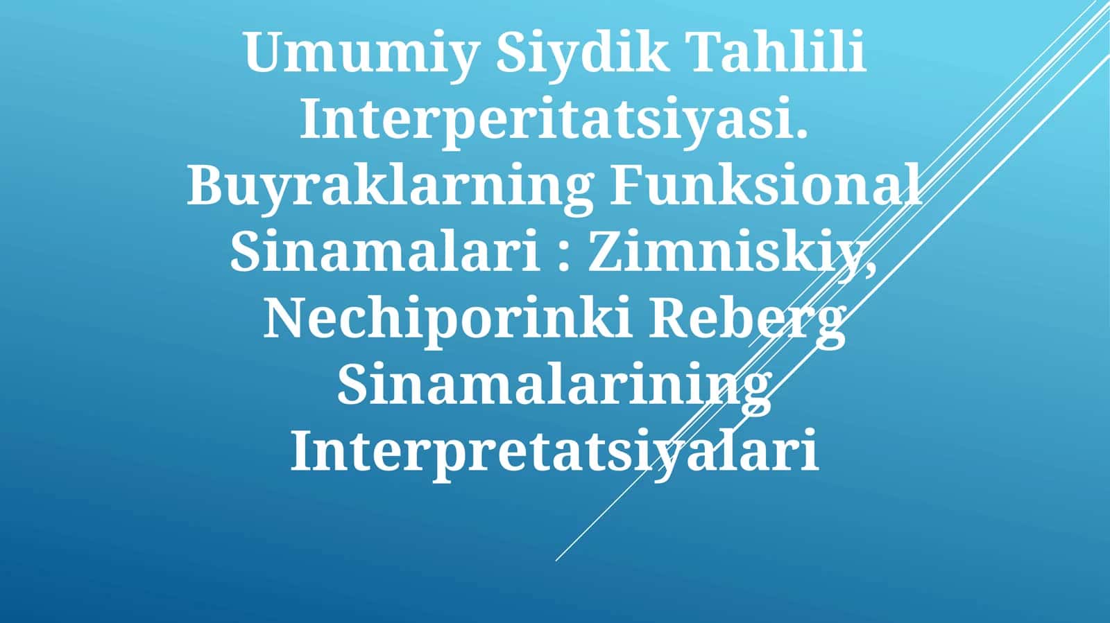 Umumiy Siydik Tahlili Interperitatsiyasi 1