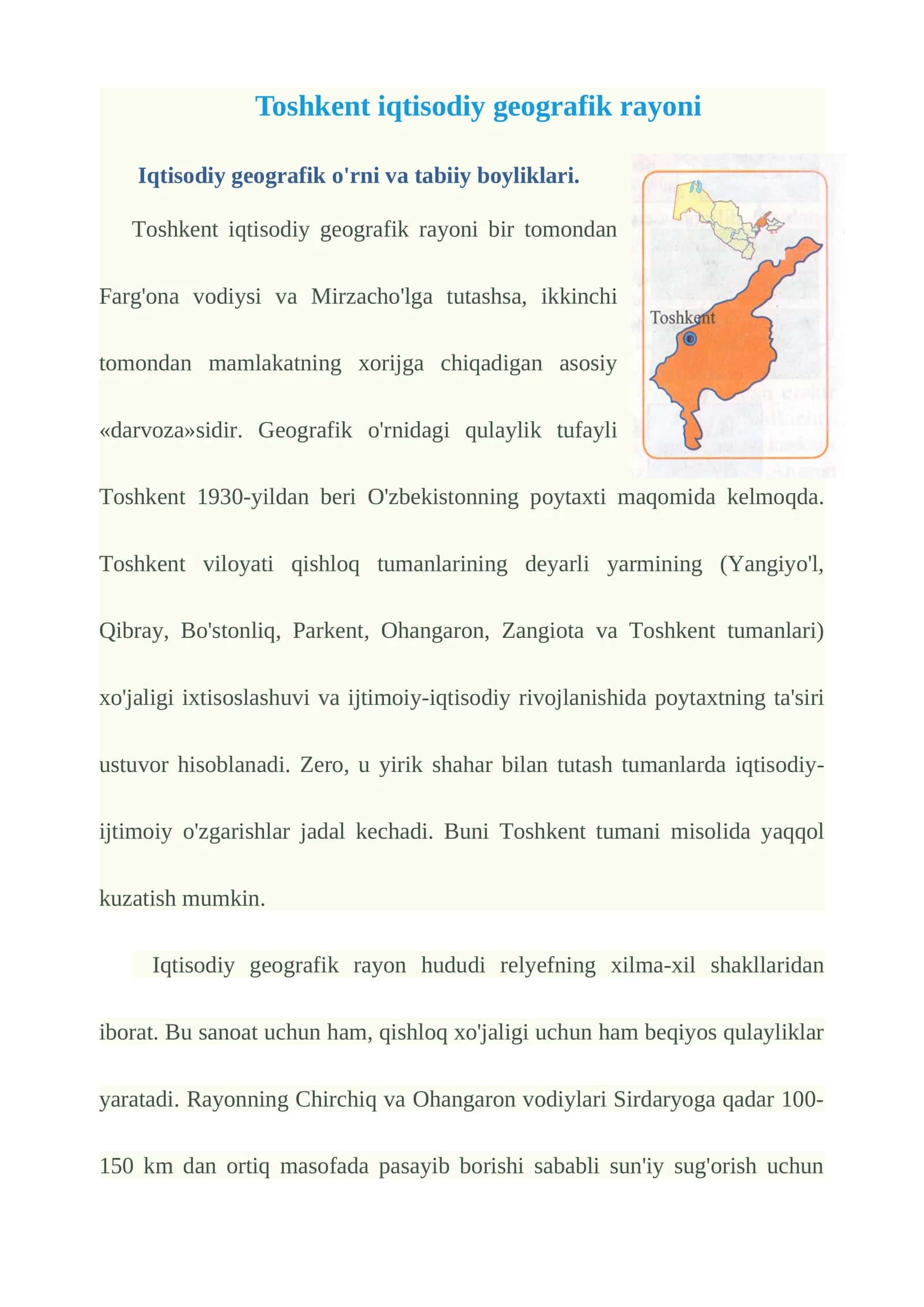 Iqtisodiy geografik o'rni va tabiiy boyliklari 1