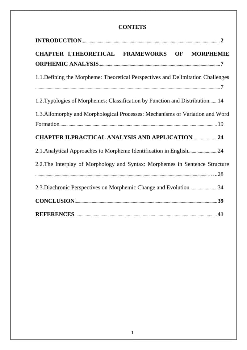 Morpheme Analysis 1