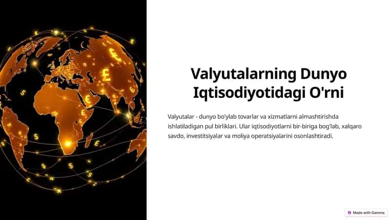 Valyutalarning Dunyo Iqtisodiyotidagi O'rni 1