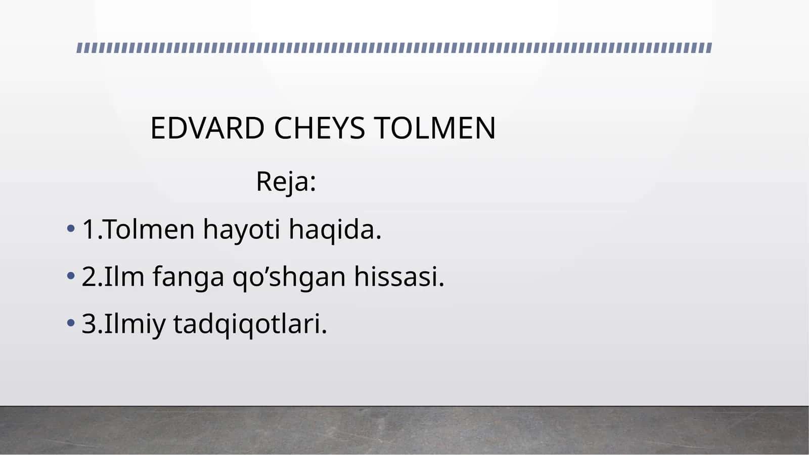 TOLMEN (Tolman) Eduard Cheys 1