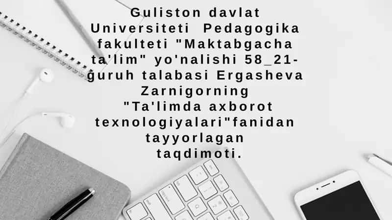 Ta'limda axborot texnologiyalari fanidan ta'lim 1