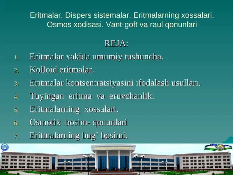 Eritmalar xakida umumiy tushuncha 1