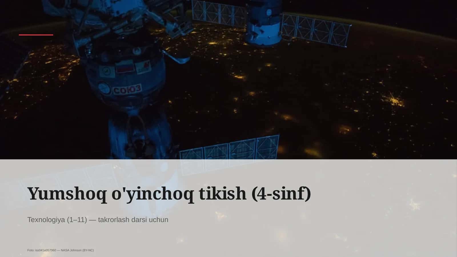 Yumshoq o'yinchoq tikish (4-sinf) 1