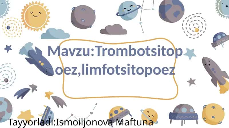 Trombotsitopoez, limfotsitopoez 1