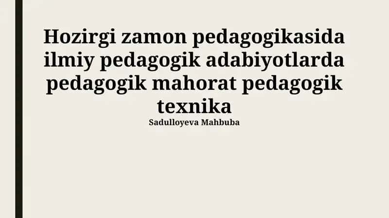 Ilmiy-pedagogik adabiyotlar 1