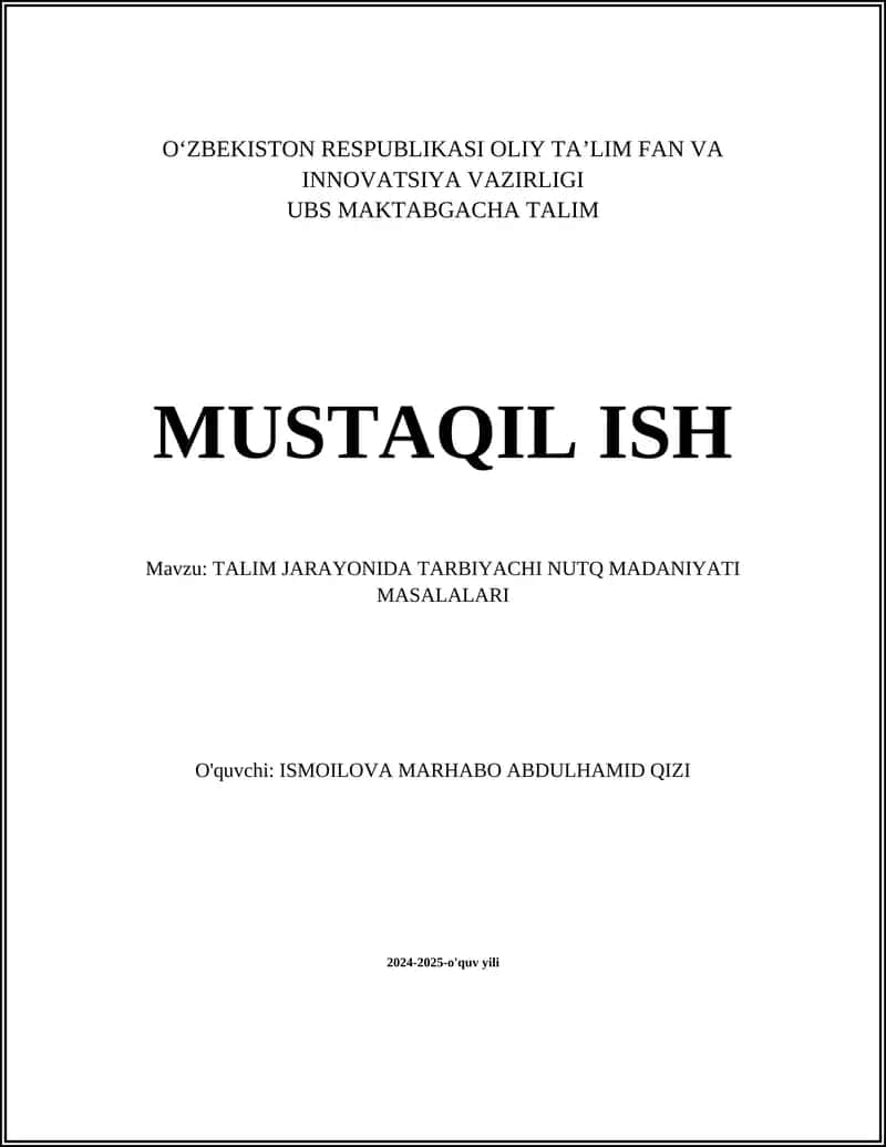 Nutq madaniyati va pedagogik mahorat 1