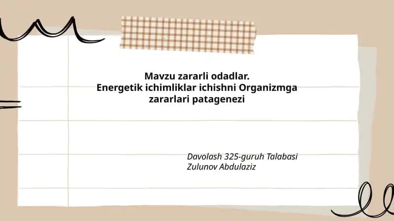 Energetik ichimliklar ichishni Organizmga zararlari patagenezi 1