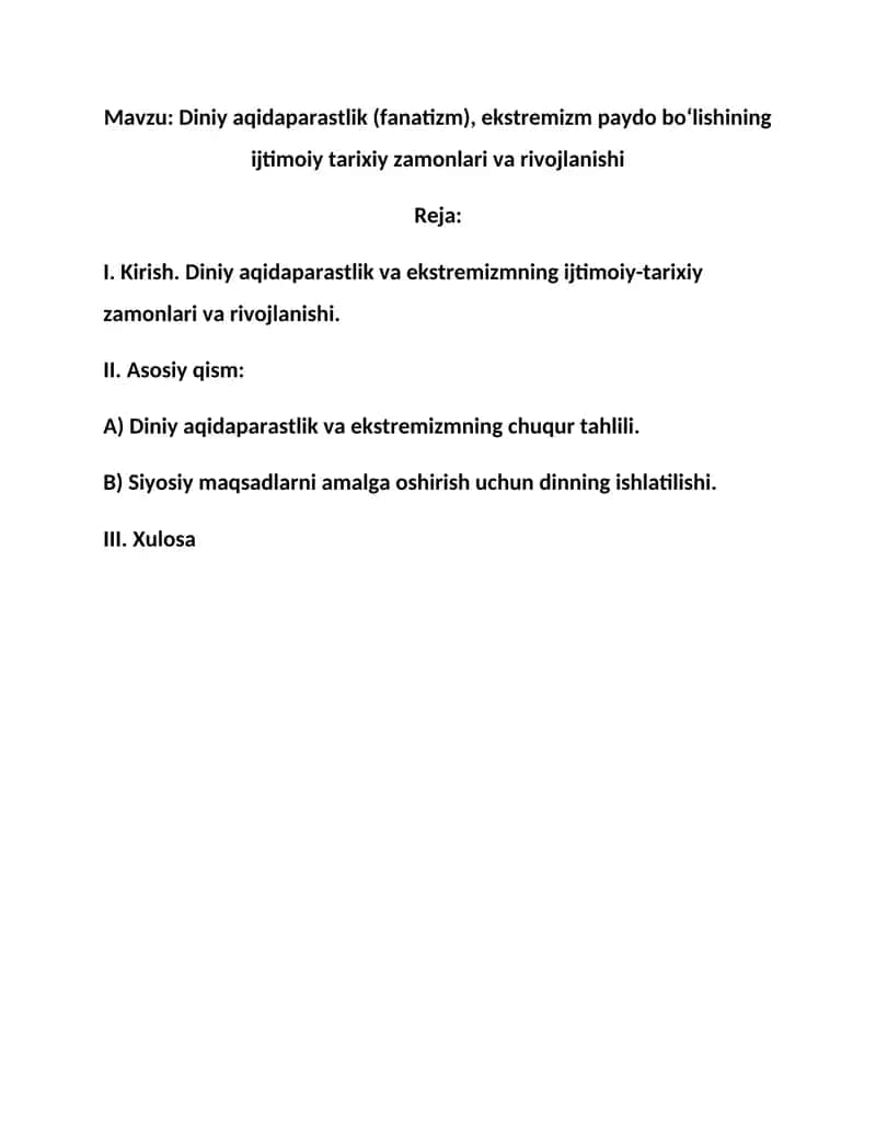 Diniy aqidaparastlik va ekstremizm 1