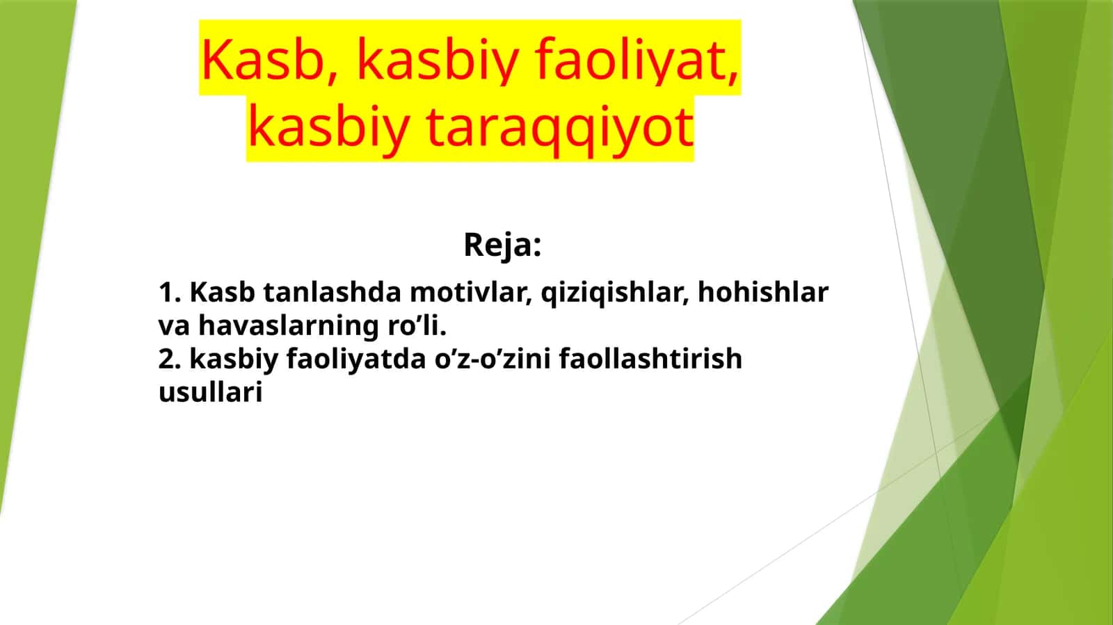 Kasbiy faoliyat 1