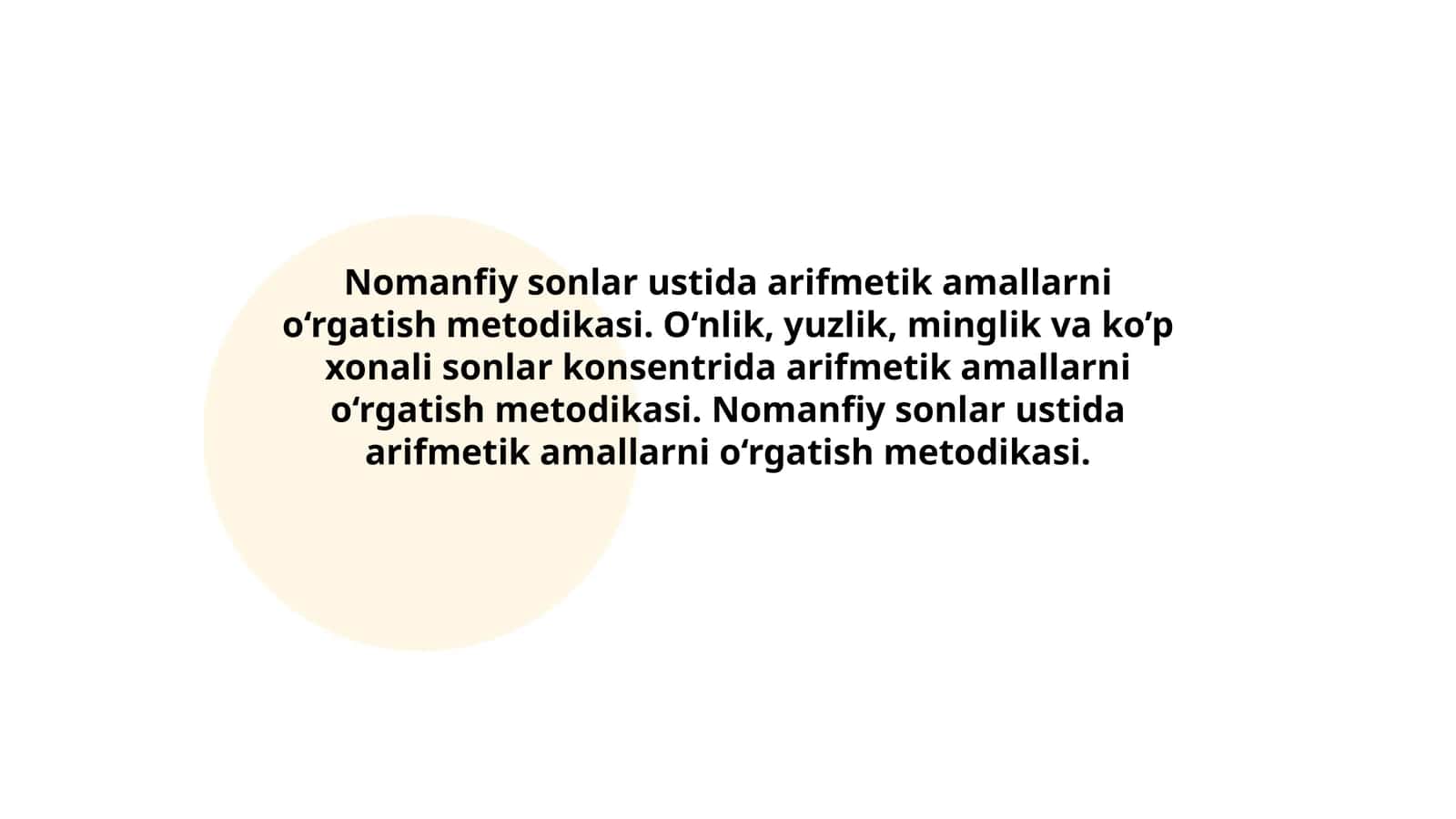 Nomanfiy sonlar ustida arifmetik amallarni o‘rgatish metodikasi 1