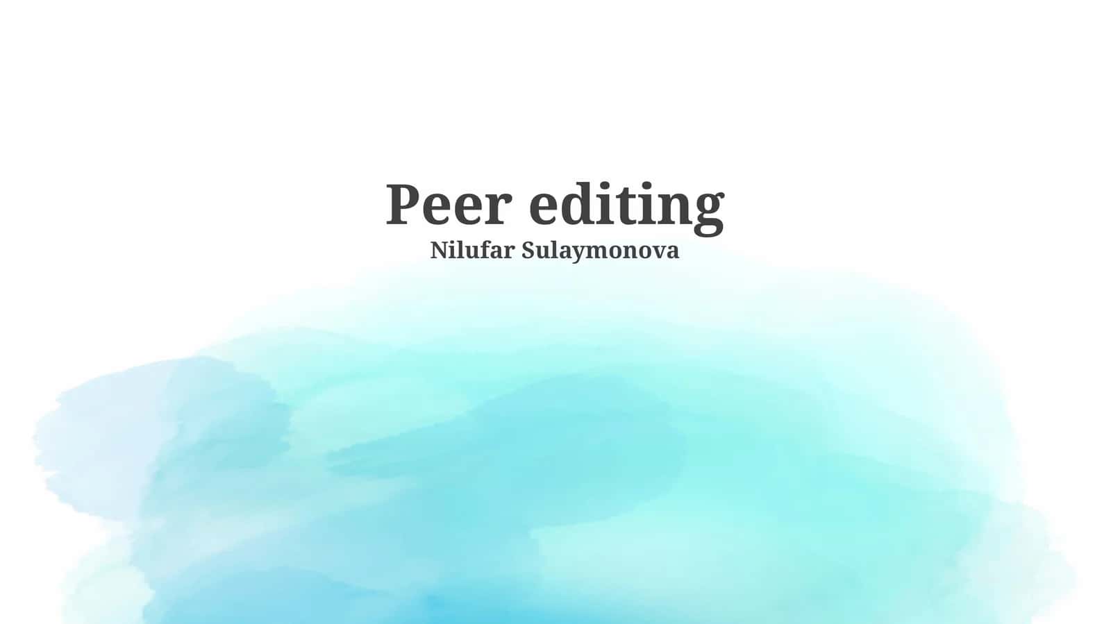 Peer editing 1
