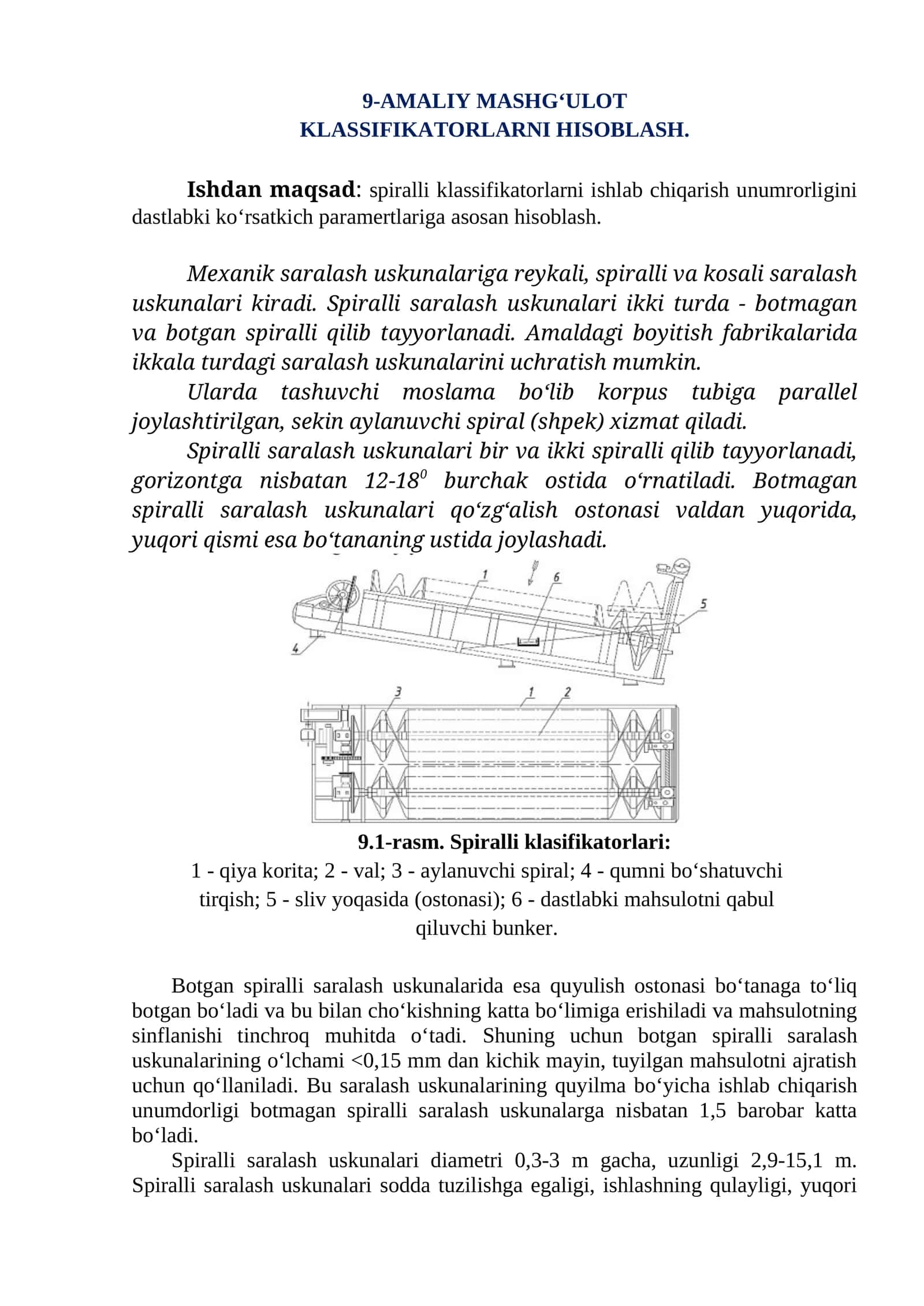 9-AMALIY MASHG‘ULOT KLASIFIKATORLARNI HISOBLASH 1