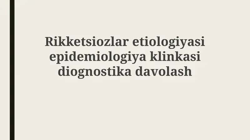 Rikketsiozlar: Etiologiya, Epidemiologiya va Klinik Ko'rinishlari 1