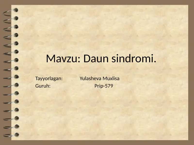 Daun sindromi 1