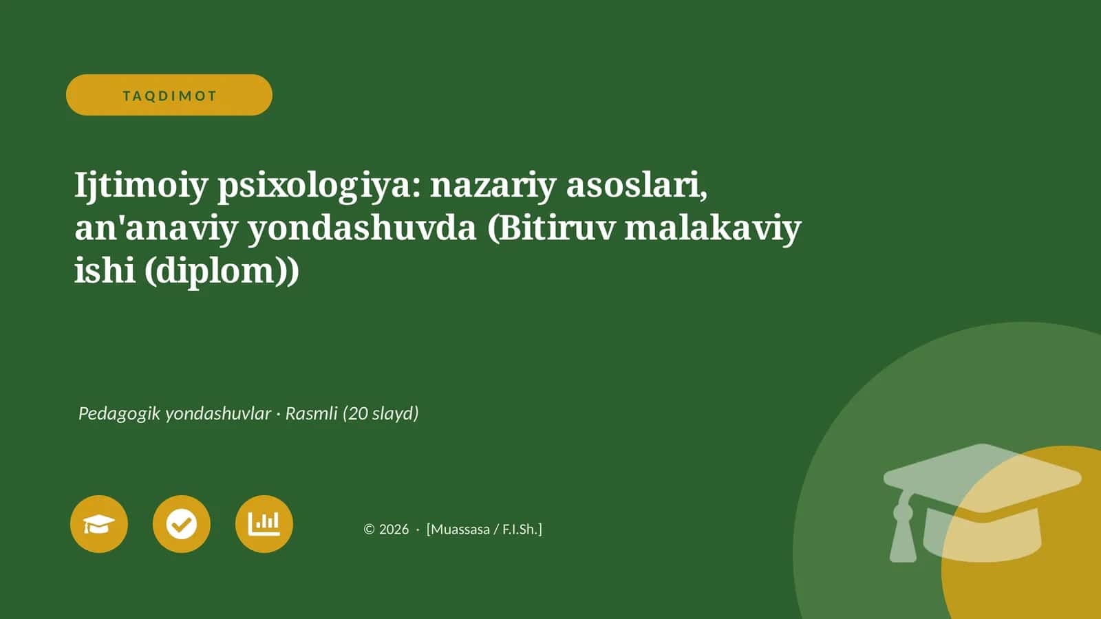 Ijtimoiy psixologiya: nazariy asoslari, an'anaviy yondashuvda (Bitiruv malakaviy ishi (diplom)) 1