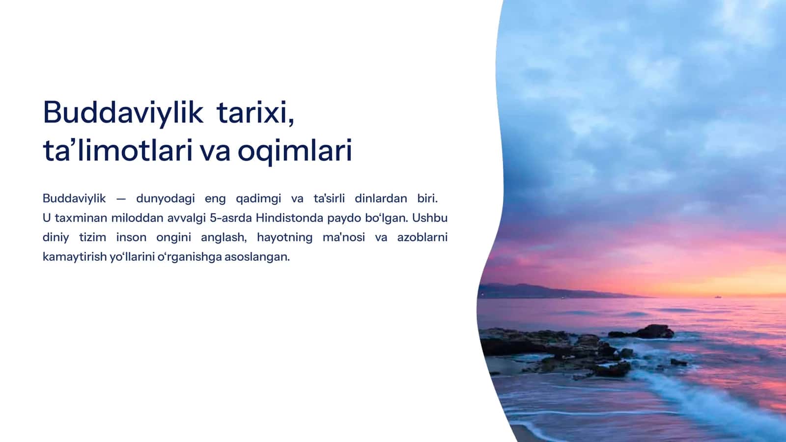Buddaviylik  tarixi, ta’limotlari va oqimlari 1